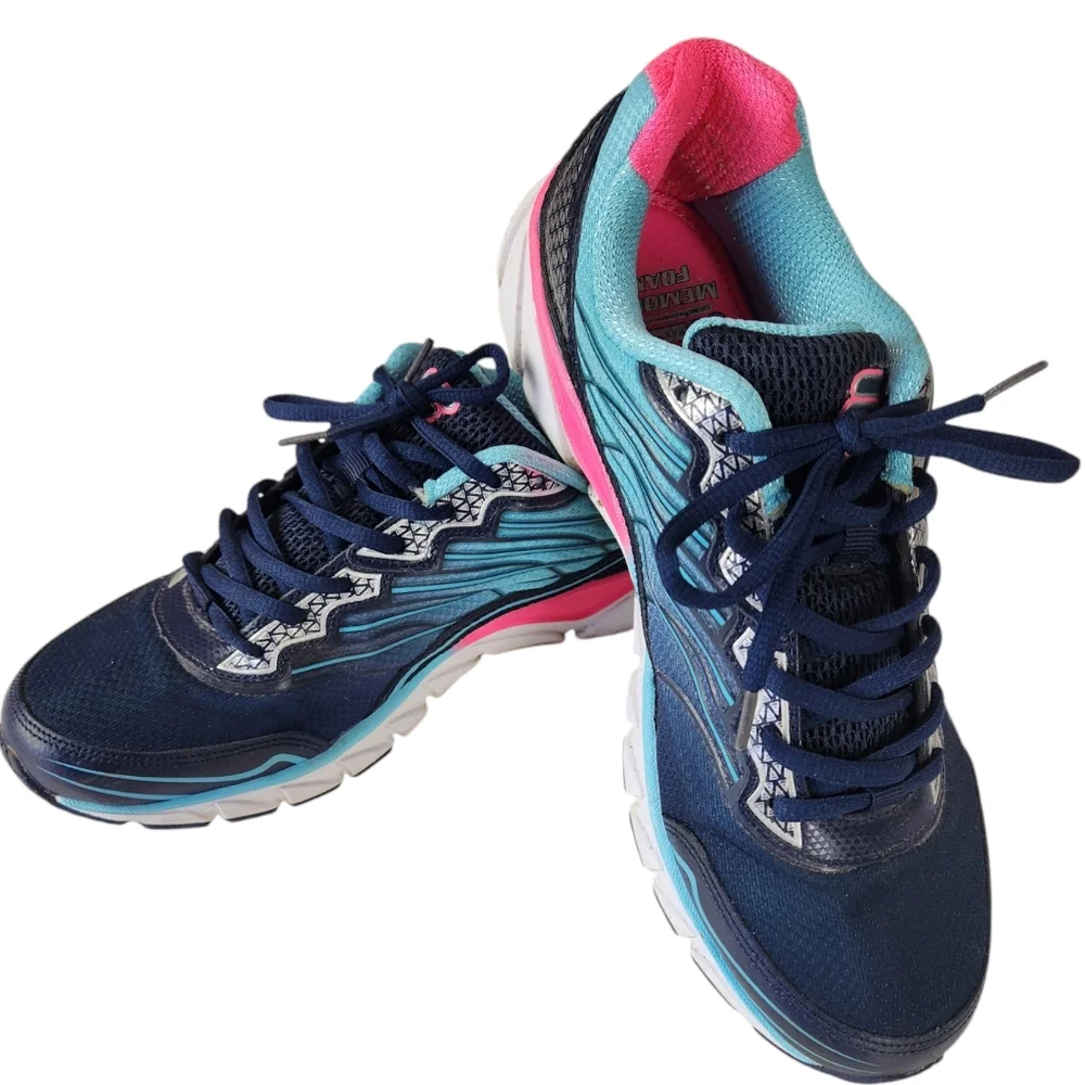 Fila Countdown Running Shoes Memory Foam Blue Pink Teal size 10